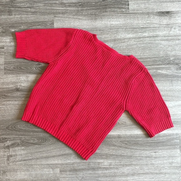 Modern Supply by Sanctuary Red Knit Short Sleeve Sweater - Picture 2 of 4
